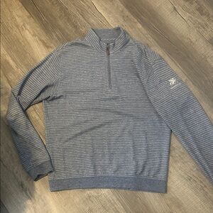 Men's Gray Striped front zip pull over by Johnny O